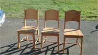 3 Matching Wooden Chairs