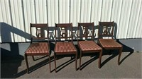 4 Antique Wooden Harp Back Chairs