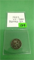 1914S Buffalo 5 cent V.F.Dark