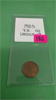 1912S  Indian 1 cent  V.G. CLD