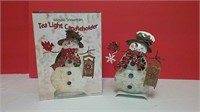 Mosaic Adorable Snowman Tea Light Holder Unused