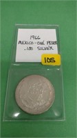 1966 Mexico - 1 Peso .100 Silver