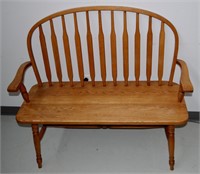 Two Seater Oak Hoop Back Bench 41"l x 38"h