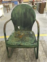 Green metal Rocking chair