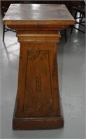 Antique Wood Pedestal - 34"h x 15"w x 15"w