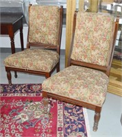 Pair Vtg Upholstered Chairs