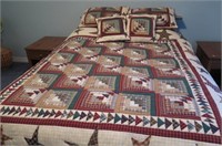 Bedspread And 4 Assorted Matching Cushions