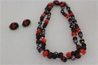 DUAL STRANDED NECKLACE WITH MATCHING EARRINGS