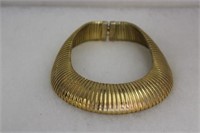 GOLD TONE WIDE EGYPTIAN STYLE NECKLACE