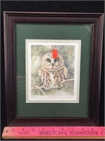 Framed Signed Owl Art