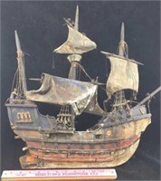 Old Model Wooden Ship - "The Santa Maria"