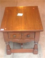 Knotty pine one drawer end table