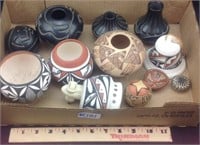 12 ceramic Indian vases nightlight and bell