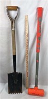 Rubber Sledgehammer and Roofing Shovel
