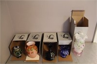 5 Fenton Glass Vases in Boxes
