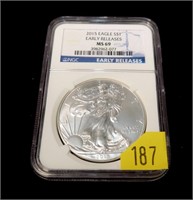 2015 American Silver Eagle, NGC slab certified