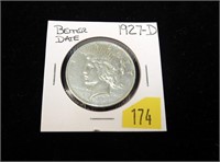 1927-D Peace dollar, better date