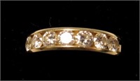 14K Yellow gold band with seven channel set