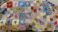 72" x 90" PATCHWORK QUILT WITH TIES