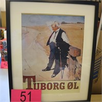 Billederamme med Tuborg plakat