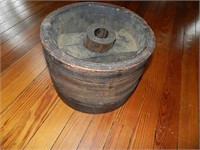 Primitive Wooden Barrel with Chamber for Cranking