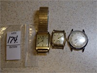 3 Vintage Men's wrist watches.