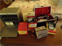 Vintage camera and equipment lot.