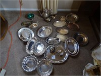 Silver plated items.