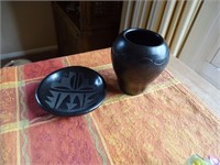Two Native American type pottery items.