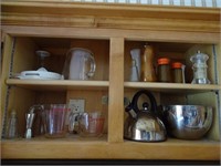Kitchen cabinet contents.