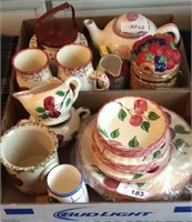 Two Boxes Teapots Dishes Etc.