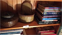 Items On Shelf  Baskets, Books