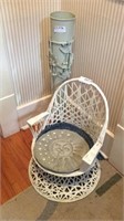 Decorative 29" Vase Sun And Wicker Chair