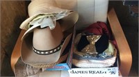 Two Boxes Of Hats And Handbags