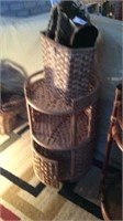 Wicker Stand And Baskets