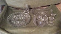 Pinwheel Crystal Bowl Divided Glass Dishes