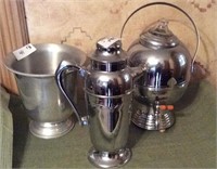 Chrome Cocktail Shaker Ice Bucket  And Kettle