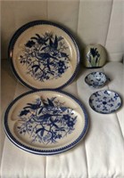 Divided Blue Plates Etc