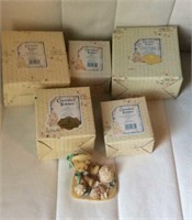 Five Cherished Teddies In Boxes