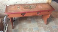 Decorated Pine Bench