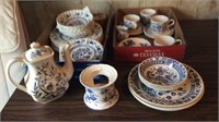 Large Grouping Of Blue And White Dishes Including