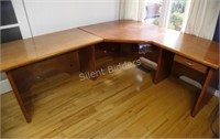 Three Sectional Wood Corner Desk