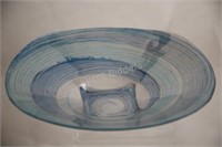 Decorative Blue Glass Swirl Bowl