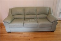 Nicoletti, Made in Italy Leather Soft Green Couch