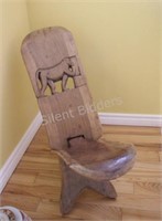 Carved Wood Viking  "Monkey" Chair