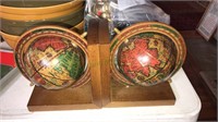 Pair of old world globe bookends, (LR)