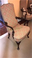 Quality queen anne armchair nicely upholster seat