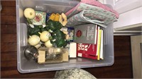 Box lot of decorative vegetables, placemats,