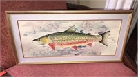 Signed and numbered trout print by Karen Cooper,