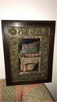Early 20th century beveled mirror with embossed